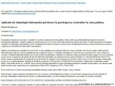 Aplicatii ale IT privitoare la participarea cetăţenilor la viaţa politică